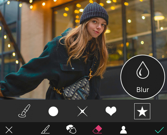 select blur or bokeh effect tool