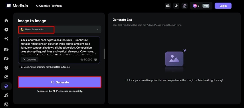 add prompt elevator image media ai