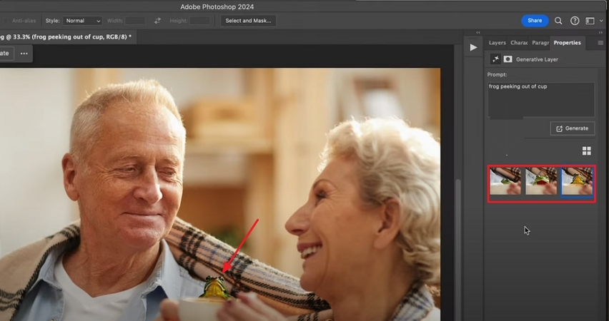 select generated output image