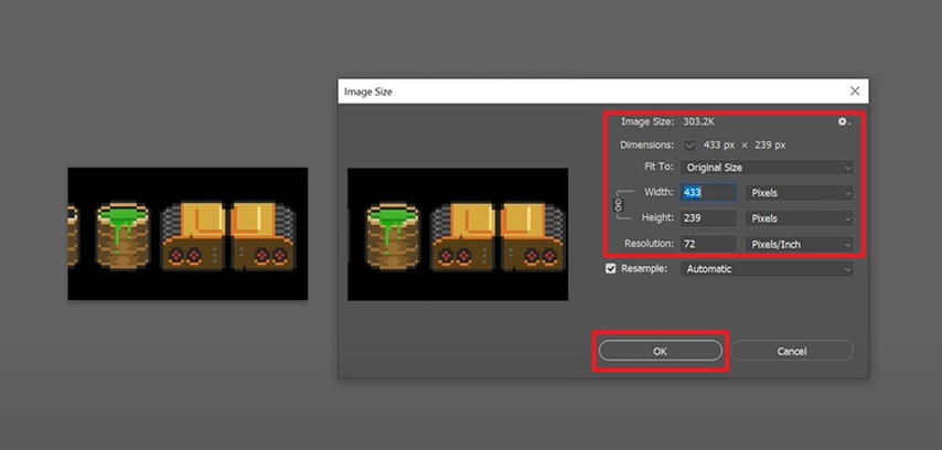 조정 후 확인 클릭