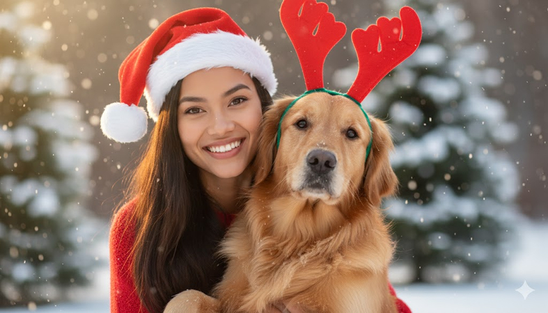 christmas pet portrait