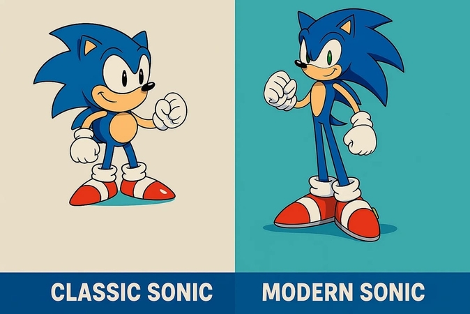 클래식 소닉과 현대 소닉 비교