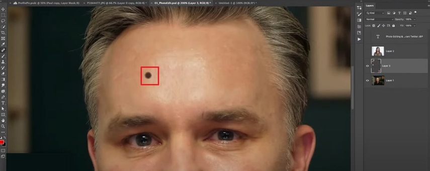 포토샵에서 피부 샘플 영역 선택