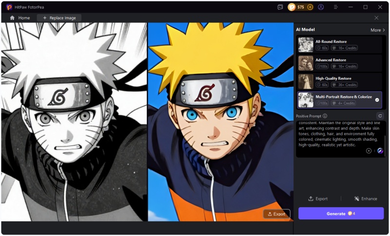 colorize black and white naruto manga