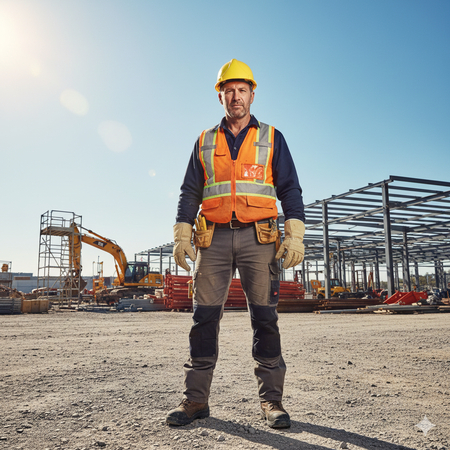 full body image of construction worker