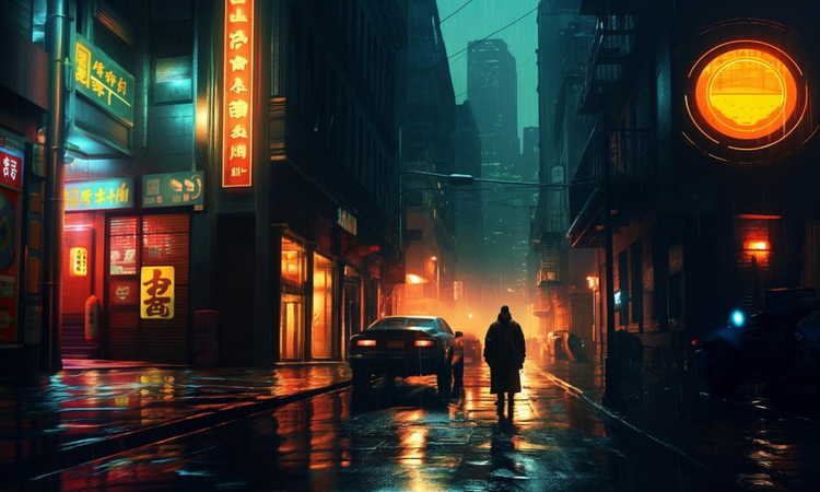 cinematic sigma male wallpaper with dramatic movie scene and moody lighting