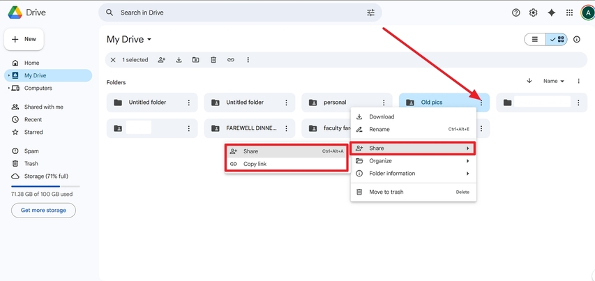 share folder photos google drive