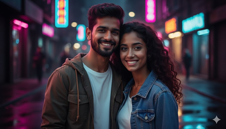 couple chatgpt neon light prompt