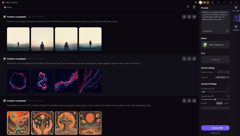 커버 아트 생성기 AI