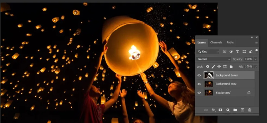 separate background layer for bokeh editing