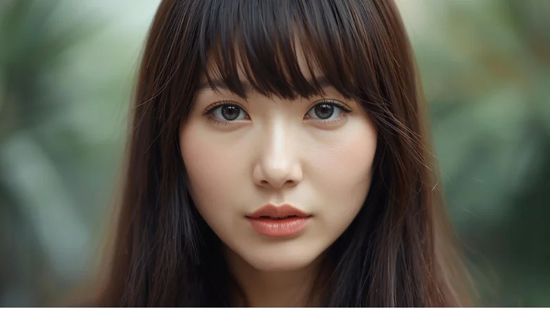 curtain bangs hairstyle for round face women