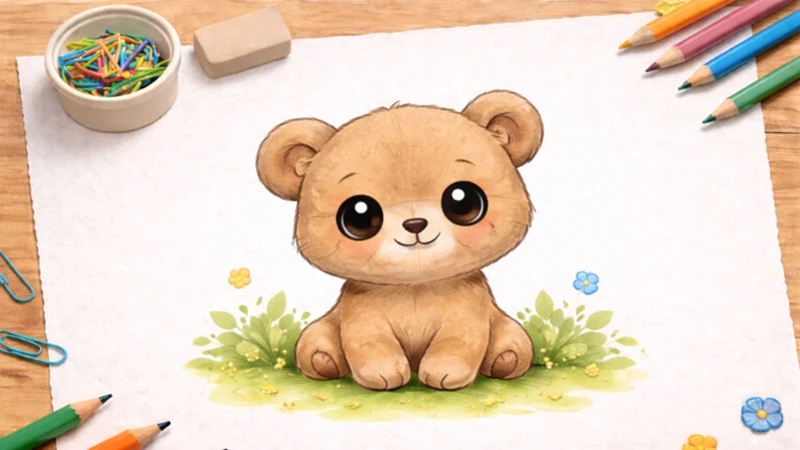 wie man einen süßen bären zeichnet