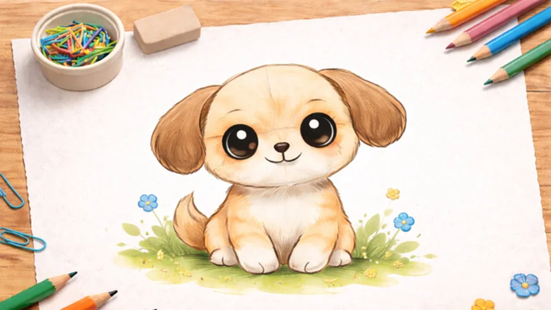 wie man einen süßen hund zeichnet