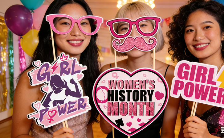 3 girls representing women day