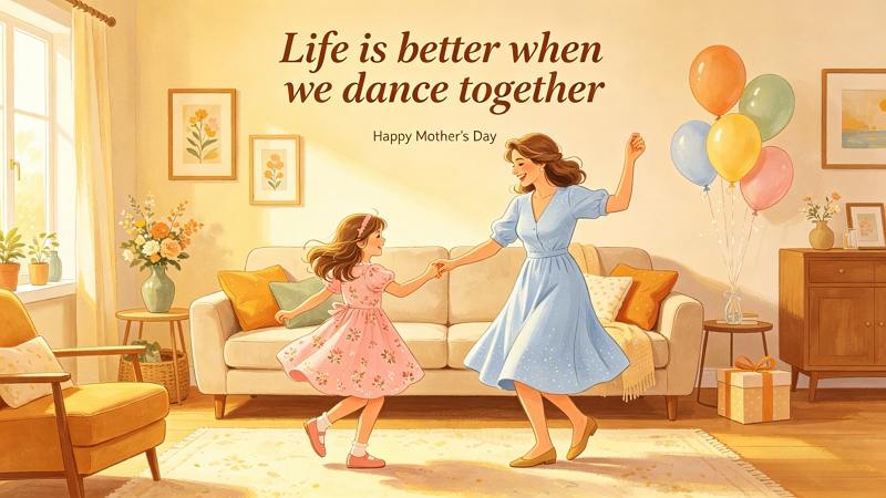 dancing together at home