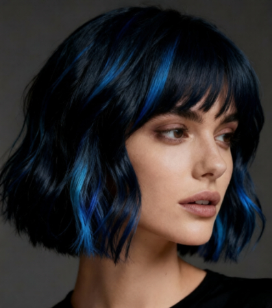 dark and faded electric blue