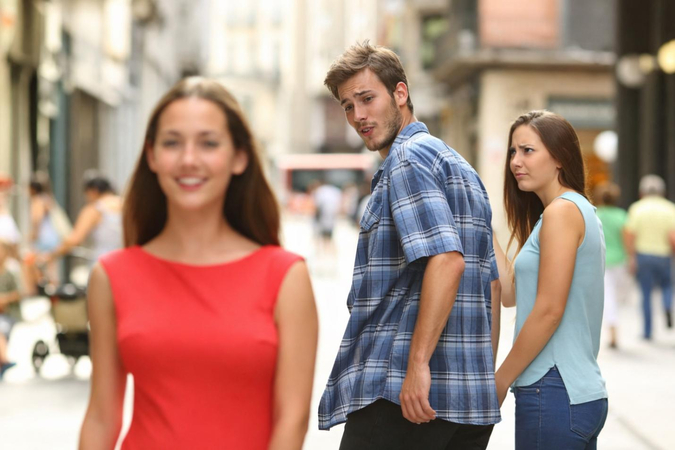distracted boyfriend meme original photo