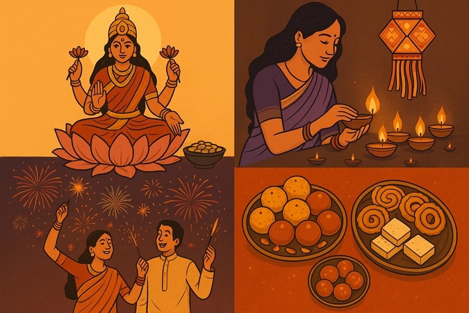 diwali main traditions puja lakshmi