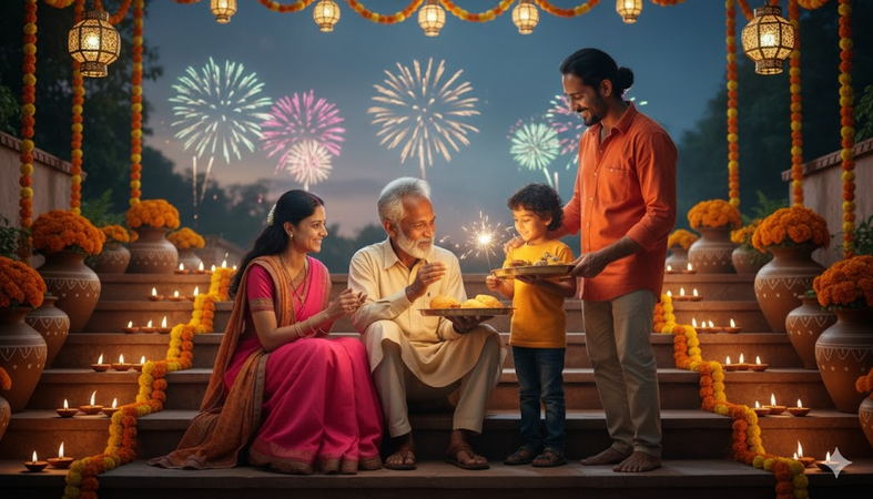 diwali prompt family 3