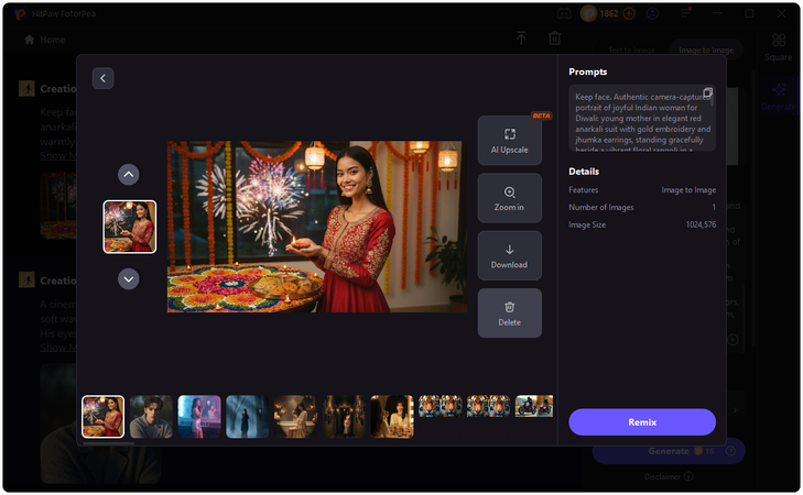 generate diwali ai photo