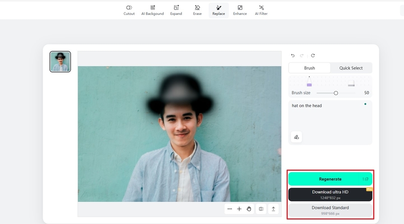 regenerate or download your image