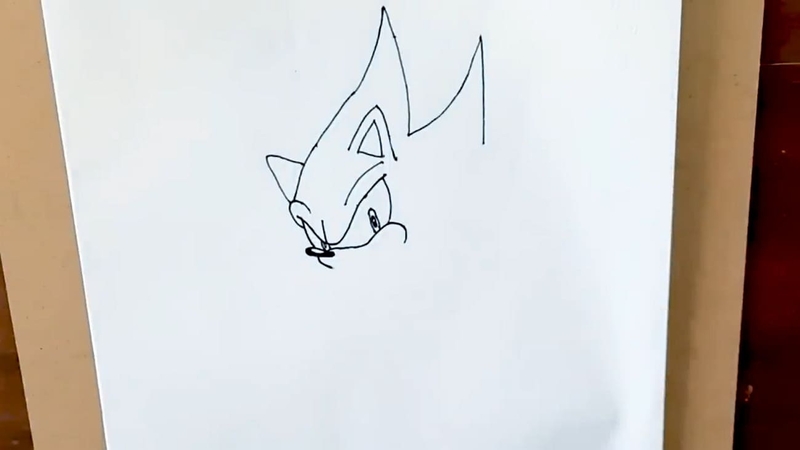 소닉의 헤어스타일 가시 그리기