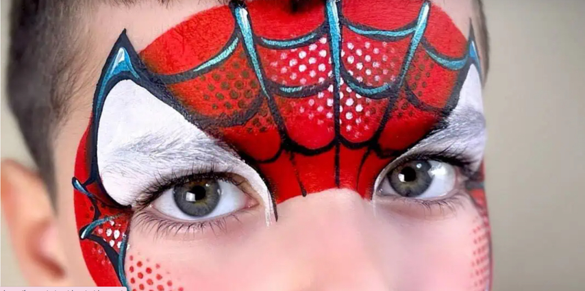easy spiderman face paint