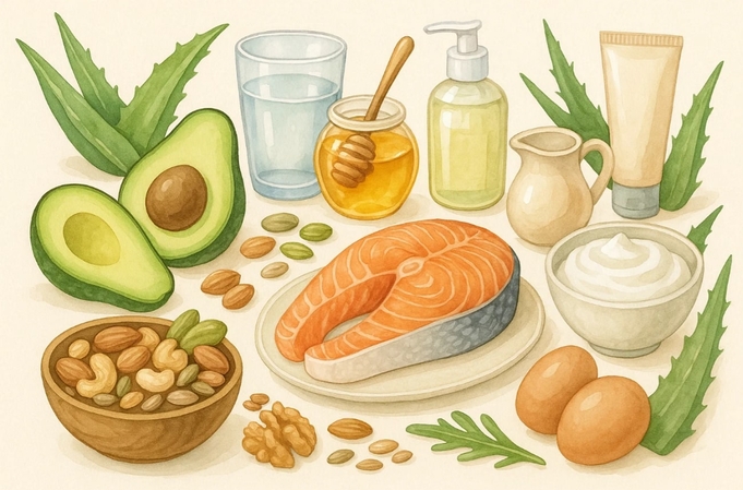 통통한 볼을 위해 건강한 식단 포함