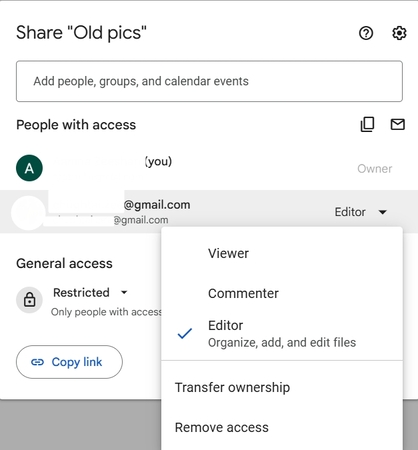google drive access permissions