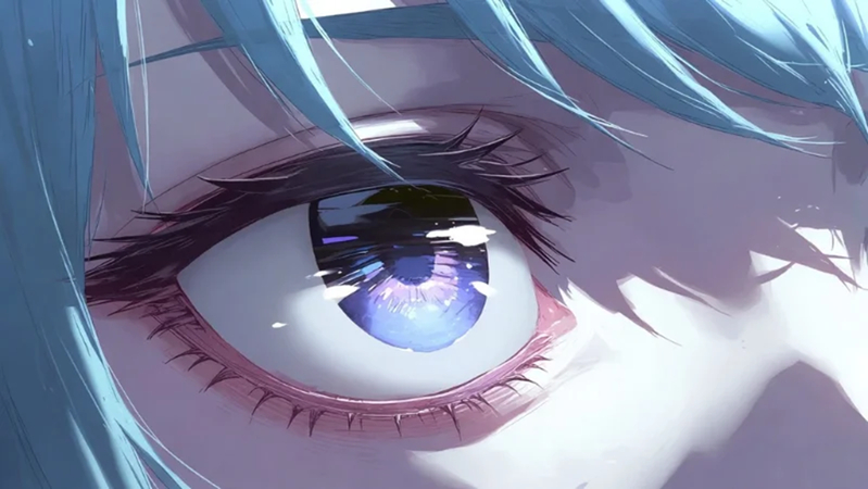 emotional anime eyes with large pupils