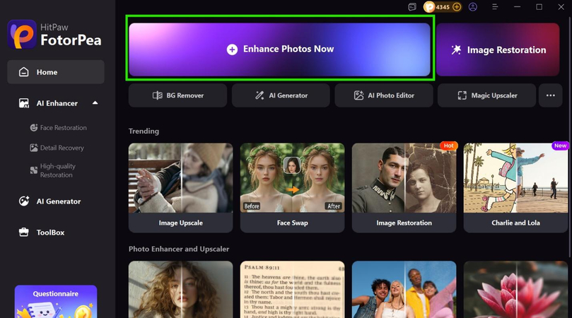 the enhance now model automatically selects the right models for your photos