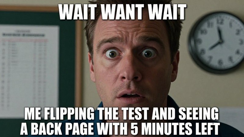 exam panic wait wait wait meme