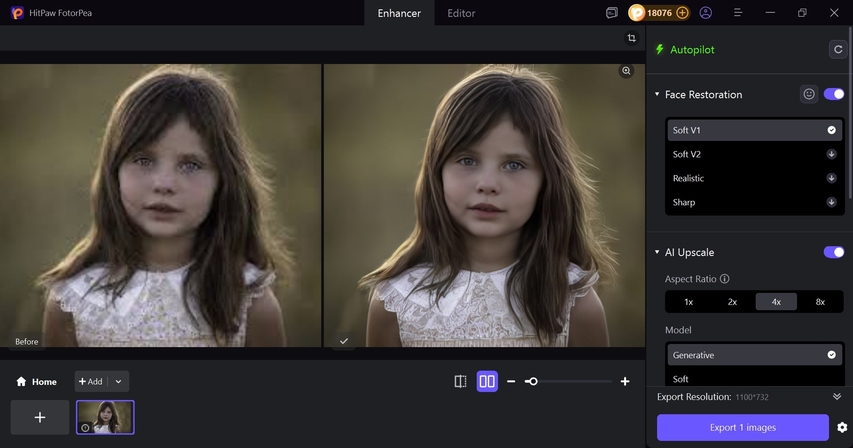 export enhanced images fotorpea