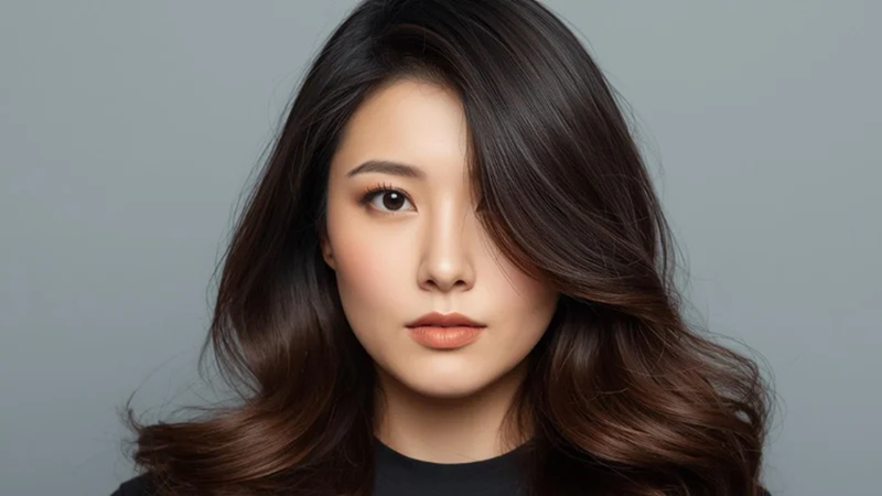 face framing layers hairstyle for round face women