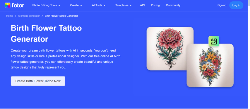 family birth flower bouquet tattoo generator