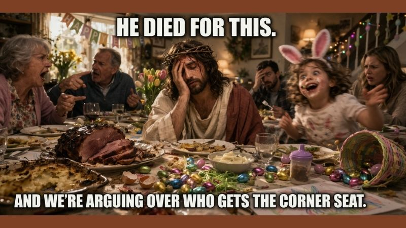family chaos easter meme jesus funny