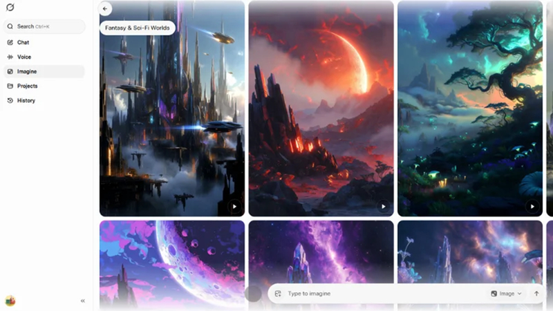 grok imagine prompts fantasy sci fi world