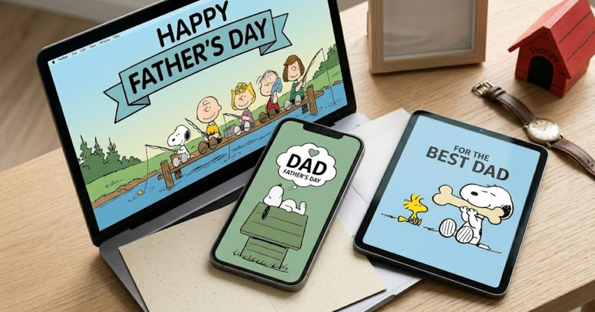 fathers day snoopy wallpaper phone screen design