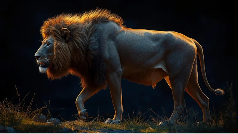 fine art wildlife photography dramatic light lion