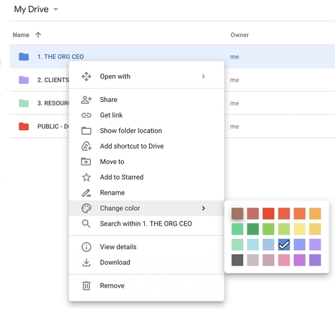 organize files google drive photos
