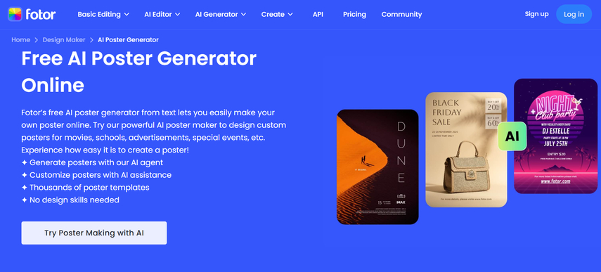 fotor ai based poster generation software
