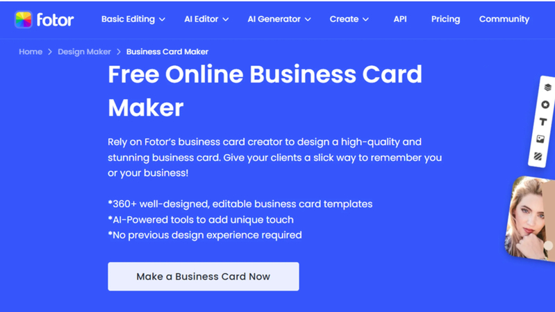 fotor make a digital business card