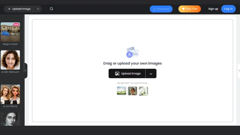 upload grainy photo in fotor editor