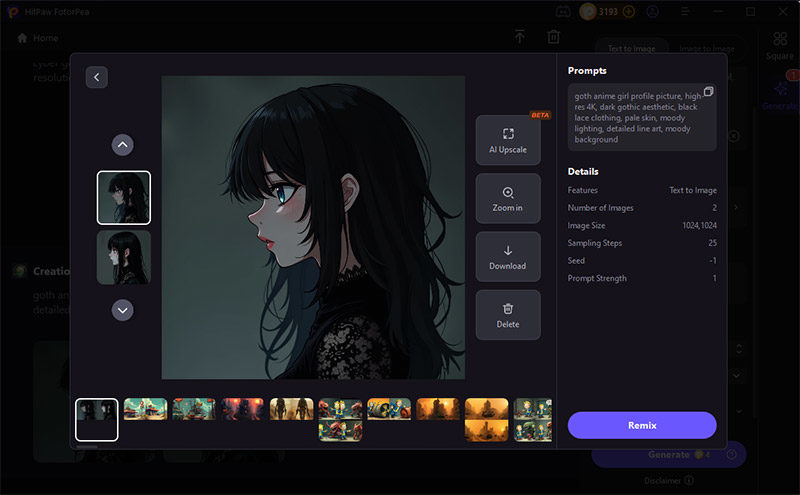 anime pfp goth style