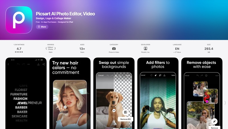free ai photo editor picsart
