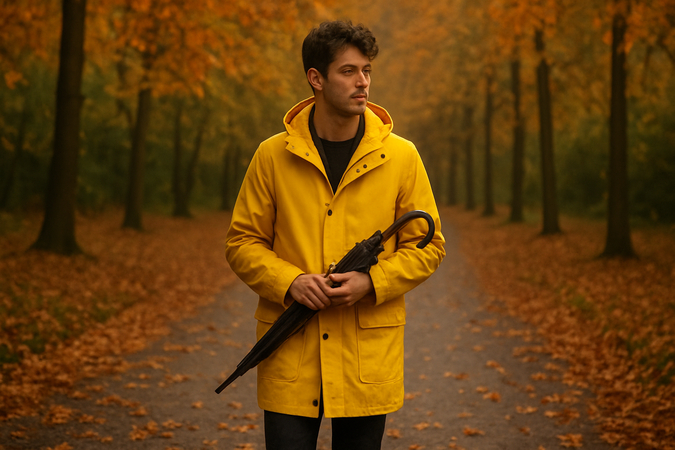 gemini boy prompt autumn park stroll