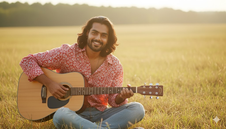 gemini boy prompt boy with a guitar