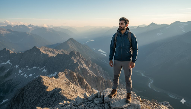 gemini boy prompt epic mountain boy image