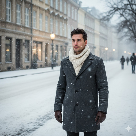 gemini boy prompt man in snow