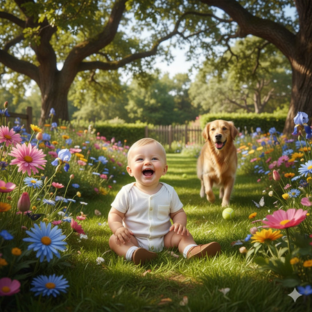 gemini prompt for baby boy garden